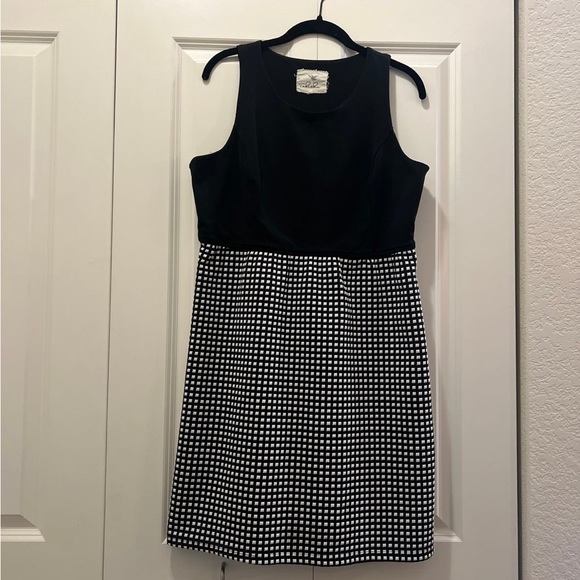 Tabitha Black White Checkered Knee Length Dress size 12 - Picture 1 of 6